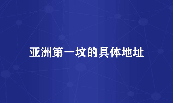 亚洲第一坟的具体地址