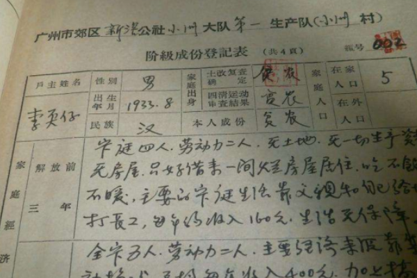 入团志愿书中的“本人成份”应该填什么？