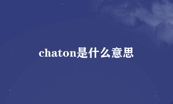 chaton是什么意思