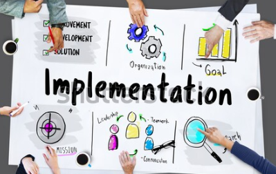 落实，实施  英文怎么说