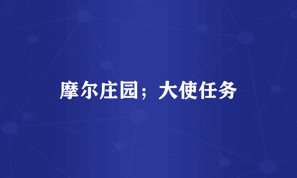 摩尔庄园；大使任务