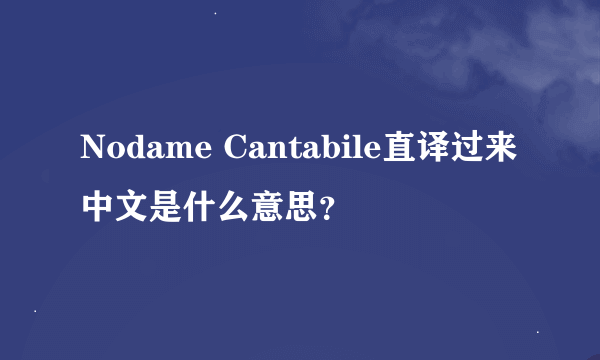 Nodame Cantabile直译过来中文是什么意思？