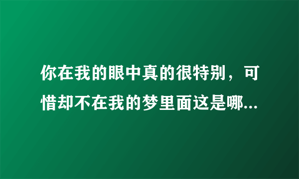 你在我的眼中真的很特别,可惜却不在我的梦里面这是哪首歌的歌词