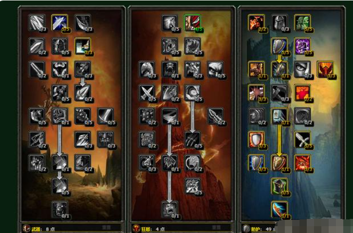 魔兽世界70级防战天赋加法