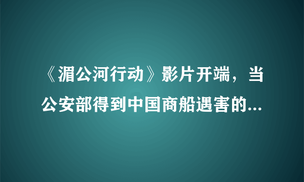《湄公河行动》影片开端，当公安部得到中国商船遇害的消息，立刻调动最强警力，并竭力促成