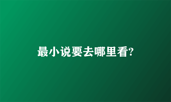 最小说要去哪里看?