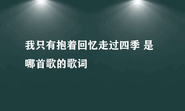 我只有抱着回忆走过四季 是哪首歌的歌词