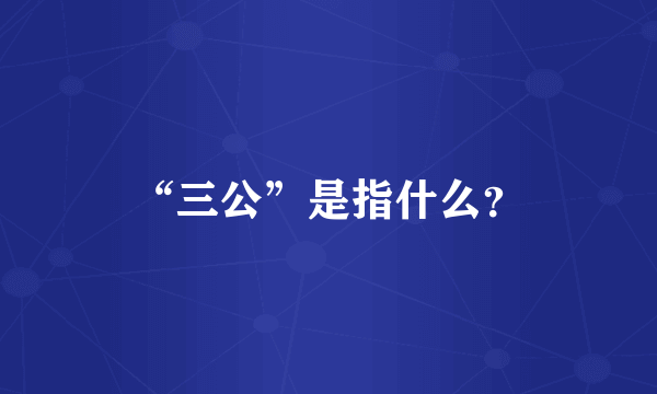 “三公”是指什么？