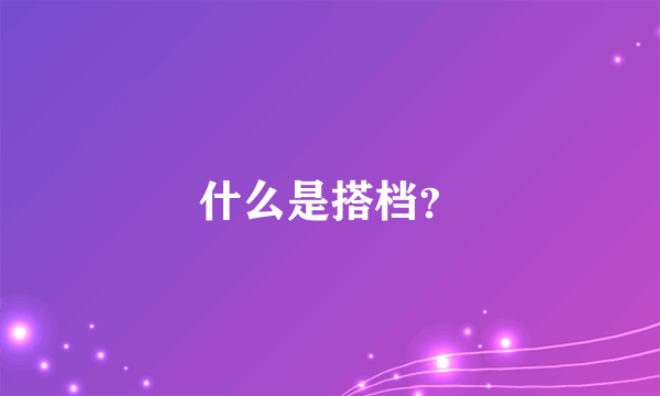 什么是搭档?