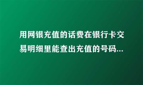 用网银充值的话费在银行卡交易明细里能查出充值的号码是多少吗?