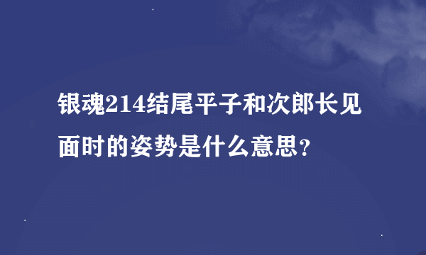银魂214结尾平子和次郎长见面时的姿势是什么意思?