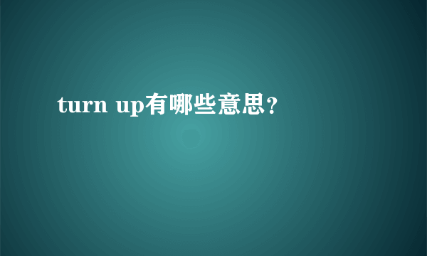 turn up有哪些意思?