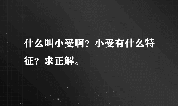 什么叫小受啊?小受有什么特征?求正解。