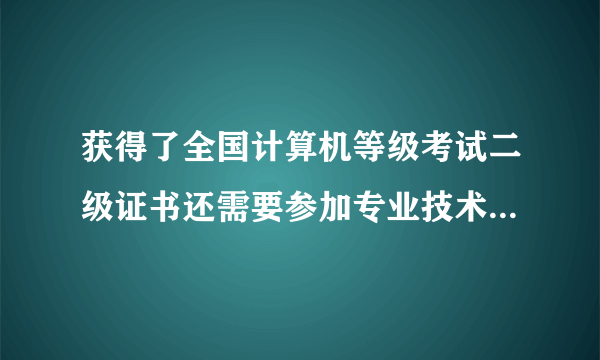 获得了全国计算机等级考试二级证书还需要参加专业技术人员计算机应用能力考试么?