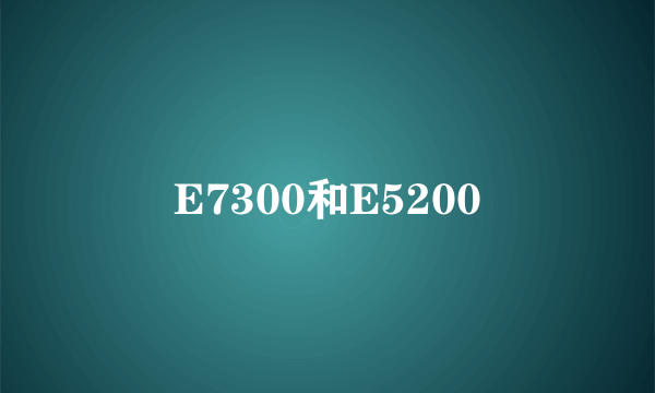 E7300和E5200