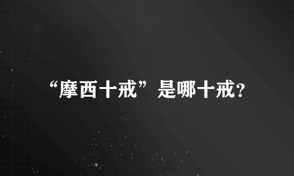 “摩西十戒”是哪十戒？