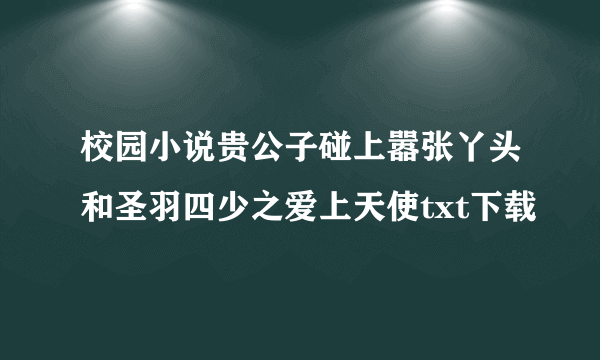 校园小说贵公子碰上嚣张丫头和圣羽四少之爱上天使txt下载
