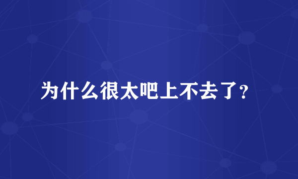 为什么很太吧上不去了?