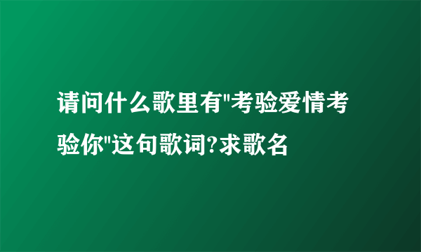 请问什么歌里有''考验爱情考验你''这句歌词?求歌名