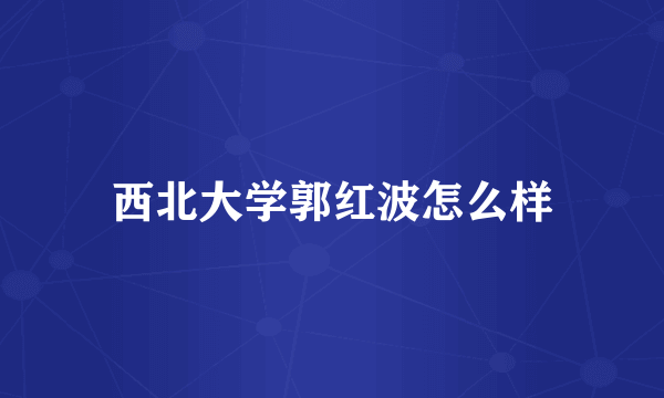 西北大学郭红波怎么样