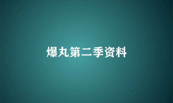 爆丸第二季资料