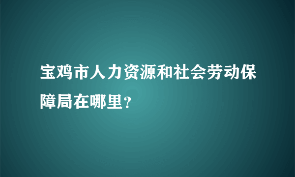 宝鸡市人力资源和社会劳动保障局在哪里?