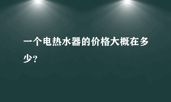 一个电热水器的价格大概在多少？