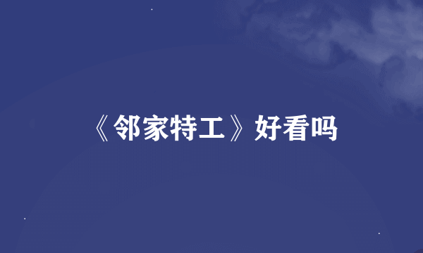 《邻家特工》好看吗