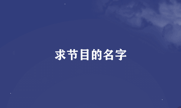 求节目的名字