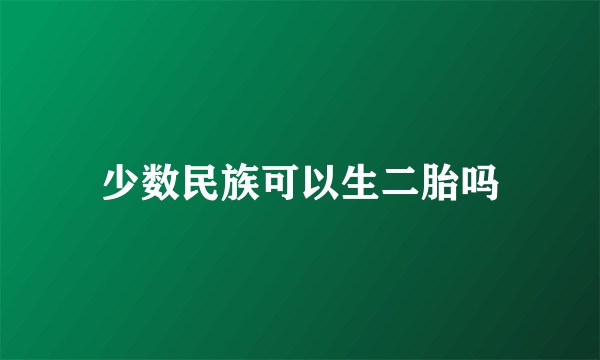 少数民族可以生二胎吗