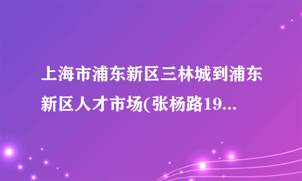 上海市浦东新区三林城到浦东新区人才市场(张杨路1996号，近苗圃路口)怎么走？