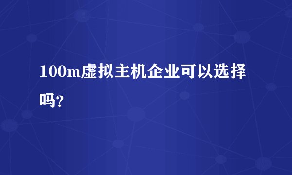 100m虚拟主机企业可以选择吗？