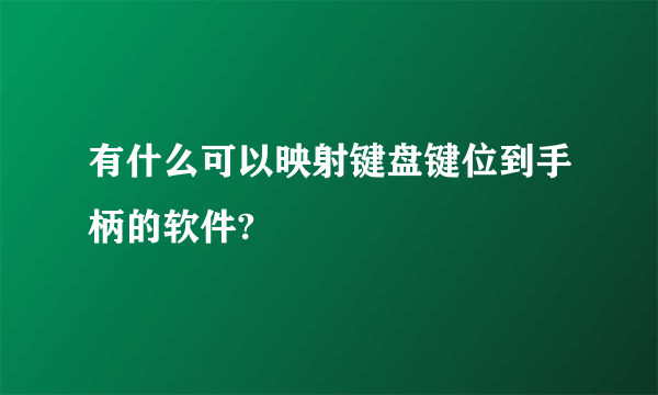 有什么可以映射键盘键位到手柄的软件?