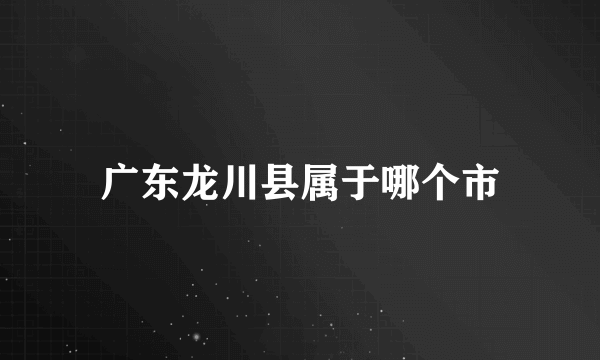 广东龙川县属于哪个市