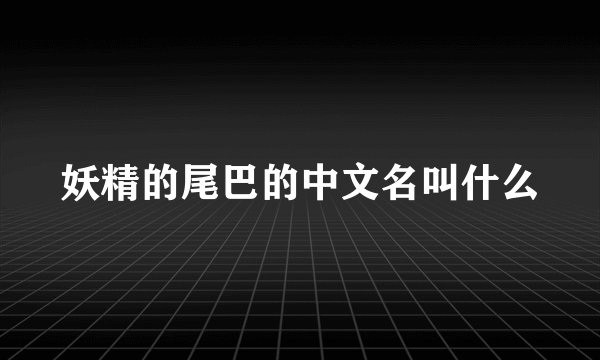 妖精的尾巴的中文名叫什么