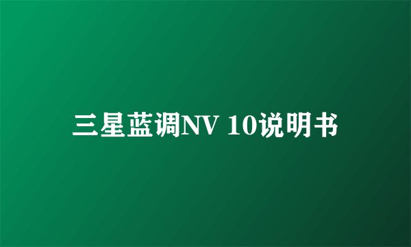 三星蓝调NV 10说明书