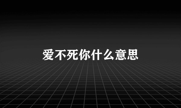 爱不死你什么意思