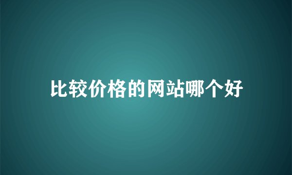 比较价格的网站哪个好