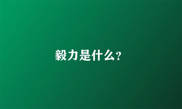 毅力是什么？