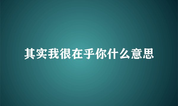 其实我很在乎你什么意思