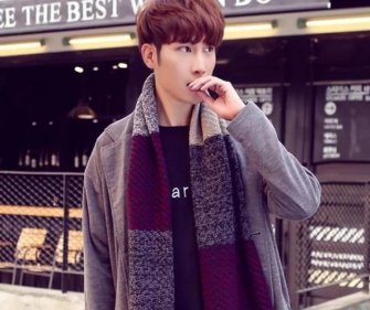 男生怎么系围巾