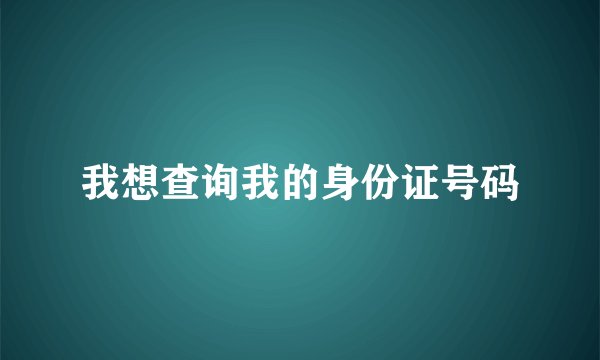 我想查询我的身份证号码