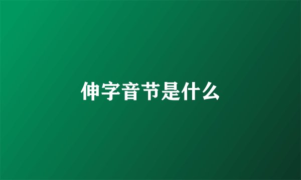 伸字音节是什么
