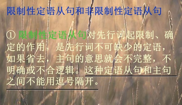 非限制性定语从句是什么 ？举例来说！哪些先行词引导？