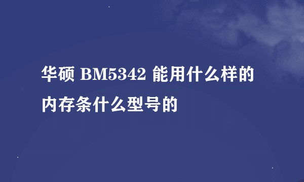华硕 BM5342 能用什么样的内存条什么型号的