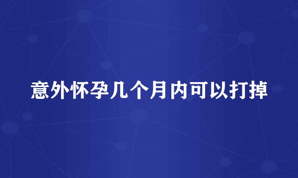 意外怀孕几个月内可以打掉