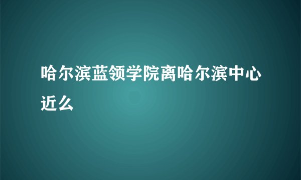 哈尔滨蓝领学院离哈尔滨中心近么