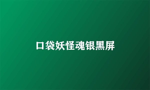 口袋妖怪魂银黑屏
