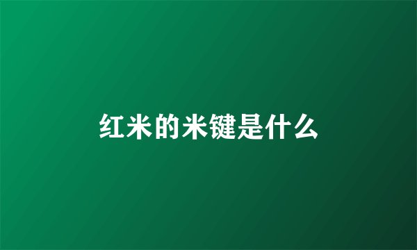 红米的米键是什么