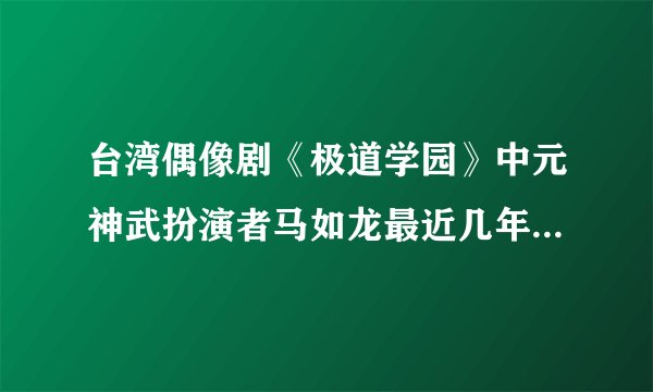 台湾偶像剧《极道学园》中元神武扮演者马如龙最近几年来的情况